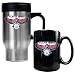 Atlanta Hawks NBA Stainless Steel Travel Mug & Black Ceramic Mug Set - Primary Logo by Great American Products