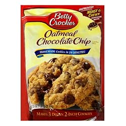 Betty Crocker Cookie Mix, Oatmeal Chocolate Chip, 17.5-Ounce Pouches (Pack of 12)