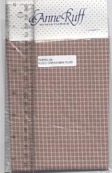 Rose and Cream Mini Plaid Fabric for Dolls or Miniatures