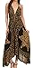 Sakkas Shana Batik Embroidered Handkerchief Hem Adjustable Halter Dress