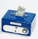 Toys Pure - Tirelire coffre-fort double combinaison - Métal bleu