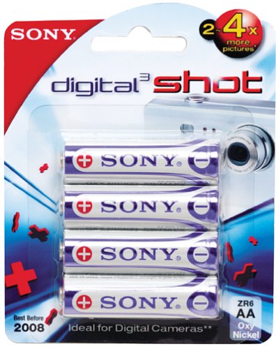 Sony ZR6-B4 Nickel Oxide AA Batteries for Digital Cameras (4 Pack) Reviews