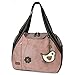 Chala Handbags Dust Rose Shoulder Purse Tote Bag with Bird Key Fob/ coin purse - Chichik Bird Dusty Rose