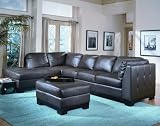 All Leather Sofa Sectional Set in Brown - 8-Way-Hand-Tied - 9958BR-SET
