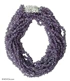 Amethyst necklace, 'Jacaranda' 1.6 W 36.4 L