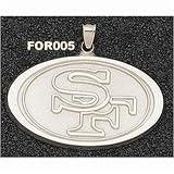 San Francisco 49ers Giant 2 W x 1 1/4 H Oval 49ers Logo Pendant - 14KT Gold Jewelry