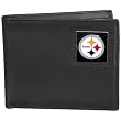 Pittsburgh Steelers Executive Leather Bifold Wallet in a Tin - NFL Football Fan Shop Sports Team Merchandise