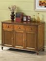 Hyde Park Collection Lowboy Sideboard Buffet Table 46" Wide Antique Oak
