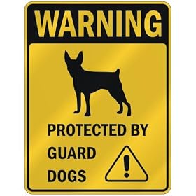WARNING  TOY FOX TERRIER PROTECTED BY GUARD DOGS  PARKING SIGN DOG from Dog Toys
