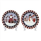 2 PC. XMAS PLATES WITH STAND