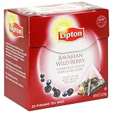 Lipton Black Tea, Bavarian Wild Berry, Premium Pyramid Tea Bags, 20-Count Boxes (Pack of 6)