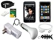 iShoppingdeals- 10 items Premium combo for Apple iPod Touch 2nd Generation 8GB,16GB,32GB Series (includes:Universal car charger + Universal Wall Charger + Straight usb data cable + black Silicone Skin case + Clear Crystal case + Adjustable Armband +Screen Protector + Belt Clip +3.5mm~3.5MM Audio cable + Fishbone Style Keychain)