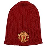Manchester United Drop Needle Beanie Hat - Red