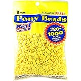 Darice 06121-2-06 1000 Count Pony Beads, 9mm, Opaque Lemon