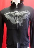 Mosquitohead Mens 'UNITED ROCKERS WINGED SKULL' Thermal Track Jacket- Black