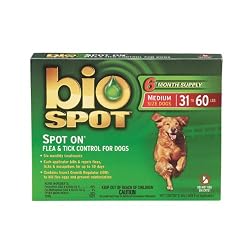 Bio Spot Spot On for Dogs 31-60 lbs., 6 Month Supply
