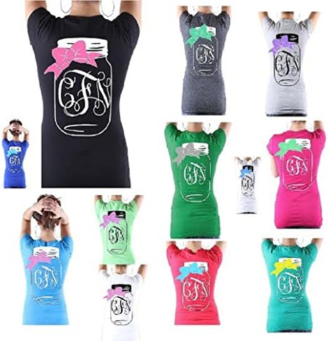 Monogrammed Personalized T-shirt Short Sleeve with Jar