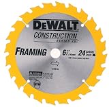 DEWALT DW9154 6-1 2-Inch 24 Tooth ATB Framing Saw Blade with 5 8-Inch Arbor