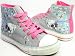 Skulls & Snakes! Pink Gray Hi Top Women's Vegan Sneakers