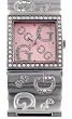 GUESS Women's Swarovksi Crystals Silvertone Etched-Bangle Watch