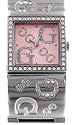 GUESS Women's Swarovksi Crystals Silvertone Etched-Bangle Watch