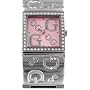 GUESS Women's Swarovksi Crystals Silvertone Etched-Bangle Watch