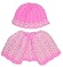 Merino Wool Hat and "Bubble Wrap" Cape Set- Pinks- 3 to 6 Months Size