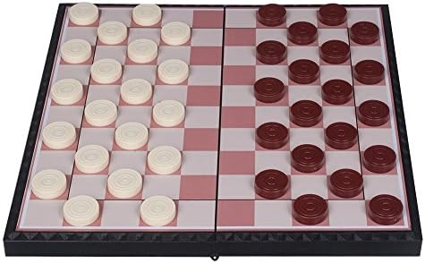 Portable Folding Chess Board Magnetic Checkers Game Set M-5