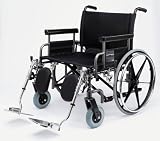Bariatric Shuttle Wheelchair, Removable Desk-Length Arms, Swing-Away Detachable Elevating Legrests, Hemi-Height Adjustable., 26 Wide