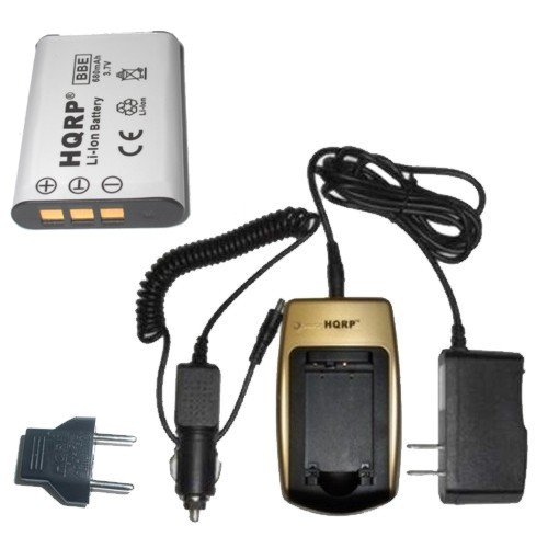 HQRP Battery Charger and Battery for PENTAX Optio W60 / W 60, W80 / W 80, L50 / L 50, L60 / L 60 Digital Camera plus HQRP Euro Plug Adapter