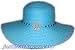 Braided Hat with 4" Brim with Cowry Shell Flower, Blue