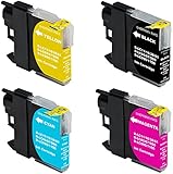 Sherman Inks and Toner Cartridges ® 4 Pack Compatible Brother LC61 LC 61 1 Black, 1 Cyan, 1 Magenta, 1 Yellow Ink Cartridge Multipack Replacement for Inkjet Printers: DCP-165C, DCP-375CW, DCP-385C, DCP-395CN, DCP-585CW, DCP-6690CW, DCP-J140W, DCP-J715W, MFC-250C, MFC-255CW, MFC-290C, MFC-295CN, MFC-490CW, MFC-495CW, MFC-5490CN, MFC-5890CN, MFC-5895CW, MFC-6490CW, MFC-6890CDW, MFC-6890DW, MFC-790CW, MFC-795CW, MFC-990CW, MFC-J220, MFC-J265W, MFC-J270W, MFC-J410W, MFC-J415W,J615W, J630W BK C M Y