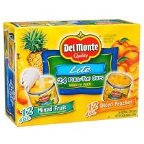 Del Monte Lite Fruit Cups Variety - 24/4 oz.