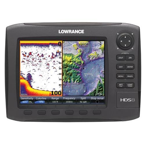owrance 000-10536-001 Lowrance HDS-8 GEN2 Plotter/Sounder, with 8.4-inch LCD, Insight USA Cartography, and 50/200KHz Transducer.