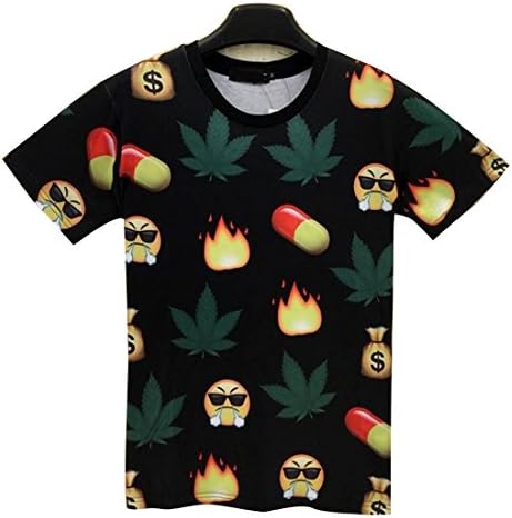 Unisex Black Weed Emoji Shirt Clothing for Men Women Plus size