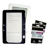 Black + White Color (2 Packs) Amazon Kindle 2 E-Book Reader Silicone Rubber Skin Case + 2 Packs Kindle2 Anti Scratch LCD Screen Protectors