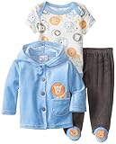 Rene Rofe Baby Newborn Boys Velour Hooded Lion Jacket and Pant Set with Bodysuit, Multi, 3-6 Months