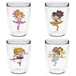 Cute Ballerinas (CAU) 16 oz Insulated Beverage Tumblers Set, Clear (4 designs)
