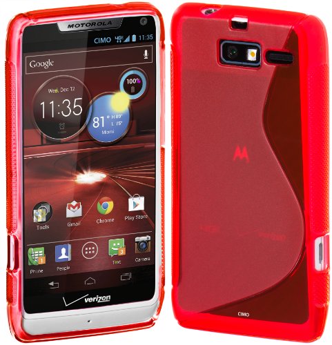 Cimo S-Line Back Case Flexible TPU Cover for Motorola DROID RAZR M (XT907, 4G LTE, Verizon) - Red