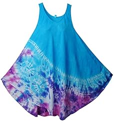Plus Size Rayon Sleeveless  Tie Dye Print  Dress With a Bow(s)