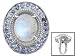 1.10CT MOONSTONE AND .96CTW TANZANITE STERLING SILVER RING