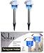 Stainless Steel Hut Solar Blue Lights Set Of 2