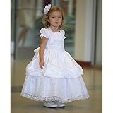 Angels Garment White Satin Lace Baptism Dress Little Girls Newborn-5