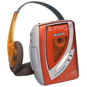 Aiwa HS-TA33 AM/FM Cassette Stereo w/Auto Reverse & Super Bass (Orange)