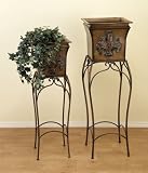 Antique Touch of Celtic Designed Metal Planter with Stand Set of 2 - B0016KCZEW