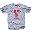 FDNY T-SHIRT, Officially Licensed Crewneck New York Fire Department Athletic Tee, Gray