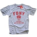 FDNY T-SHIRT, Officially Licensed Crewneck New York Fire Department Athletic Tee, Gray