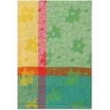 100% Cotton Jacquard Retro Floral Lime Green Dishtowel 18 X 28 Set 6 by Traders and Company