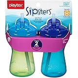 Playtex Sipsters Stage 2 Straw Sippy Cups - 9 Ounce - 2 Pack (Colors may vary)