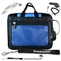 Kroo Blue Seal Case For Kindle DX + USB Data Cable + Black Car Charger + Black E-Reader Light + Determination Strap (Combo)